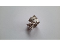 White gold feather ring