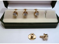 Set of 9ct yellow gold and cubic zirconia dress studs